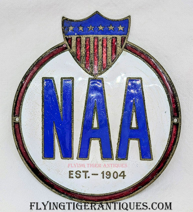 Gorgeous 1900s NAA National Automobile Association Enameled Radiator Badge