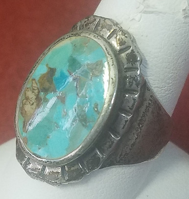 アクセサリー 60s Vintage Mexican Silver Ring Great Vintage 1950's-60's Mid-Century Mexican Silver & Turquoise