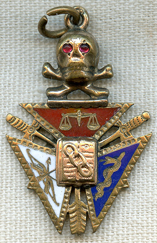 1890’S★オッドフェローズ★バッジ★ビンテージ★★勲章★徽章★アンティーク Beautiful IOOF Odd Fellow's Watch Fob in Gold Fill & Enamel
