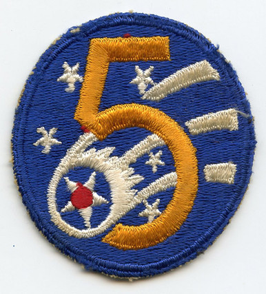 WWII USAAF 5th Air Force Patch: Thin 5, Small Star Variant, Lightly ...