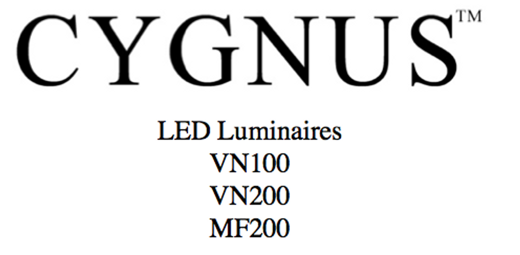 The User Manual for Wybron's Cygnus LED Fixtures