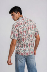 Halona Ikat Mirage Short Sleeve Shirt - Beige Pastels