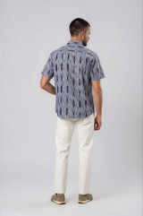 Halona Ikat Constellation Short Sleeve Shirt – Light Blue
