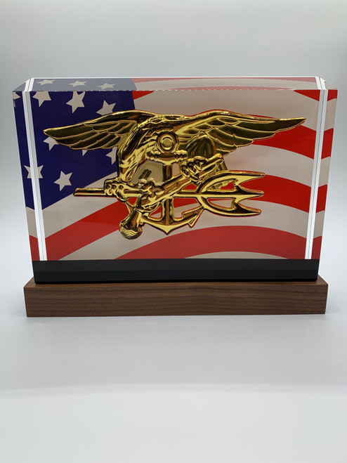 Navy SEAL Trident (L/f) BallistiGlass Display Gift