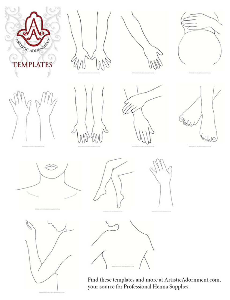 hand and arm template