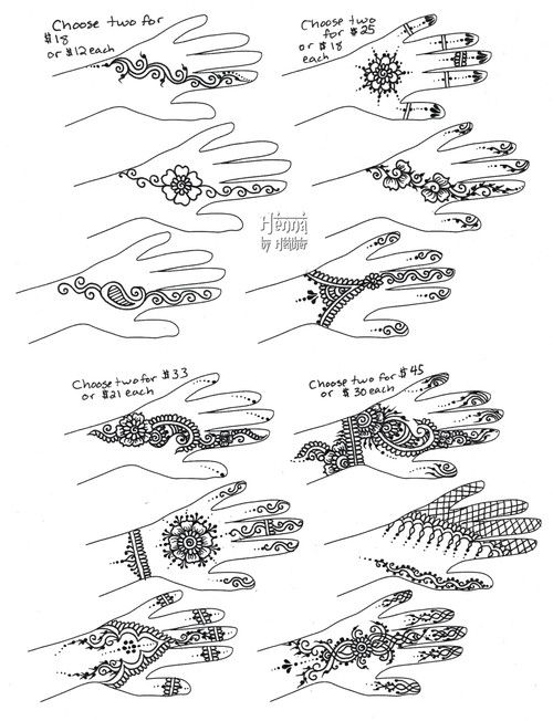 Chaand raat sample henna / mehndi designs + template for drawing ...