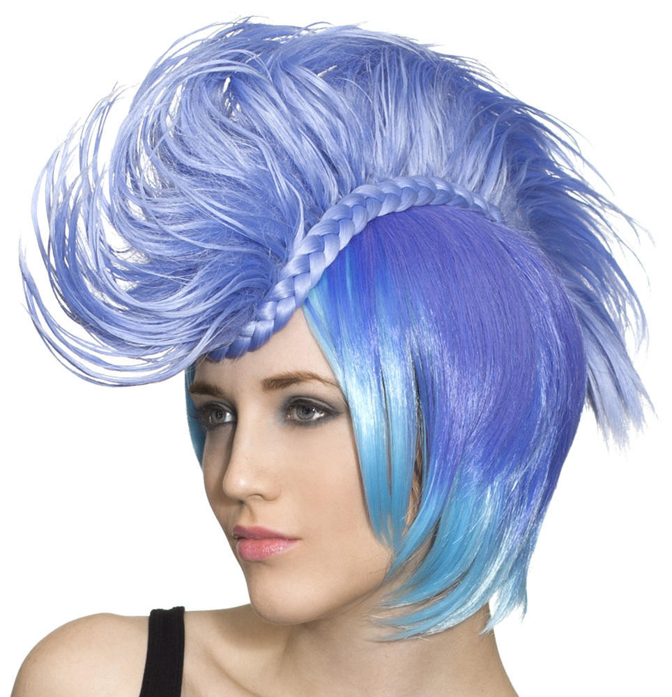 Enigma Purple Mohawk Wig With Side Braids