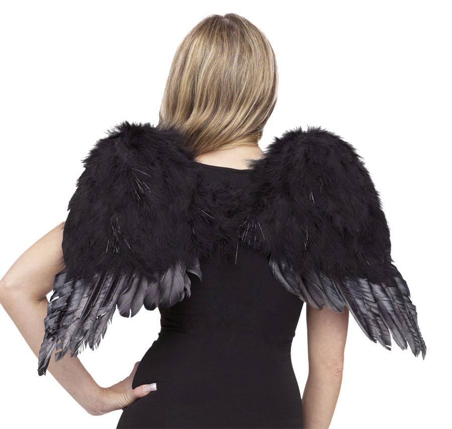 Fun World Fun World Angel Wings Feather - Black