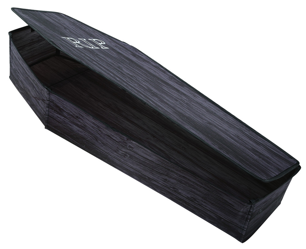 Seasonal Visions 60" Wooden Coffin with Lid