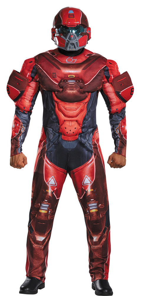 Disguise Disguise Mens Red Spartan Muscle Costume - Halo