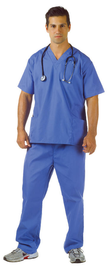 Underwraps Underwraps Mens Blue Hospital Scrubs