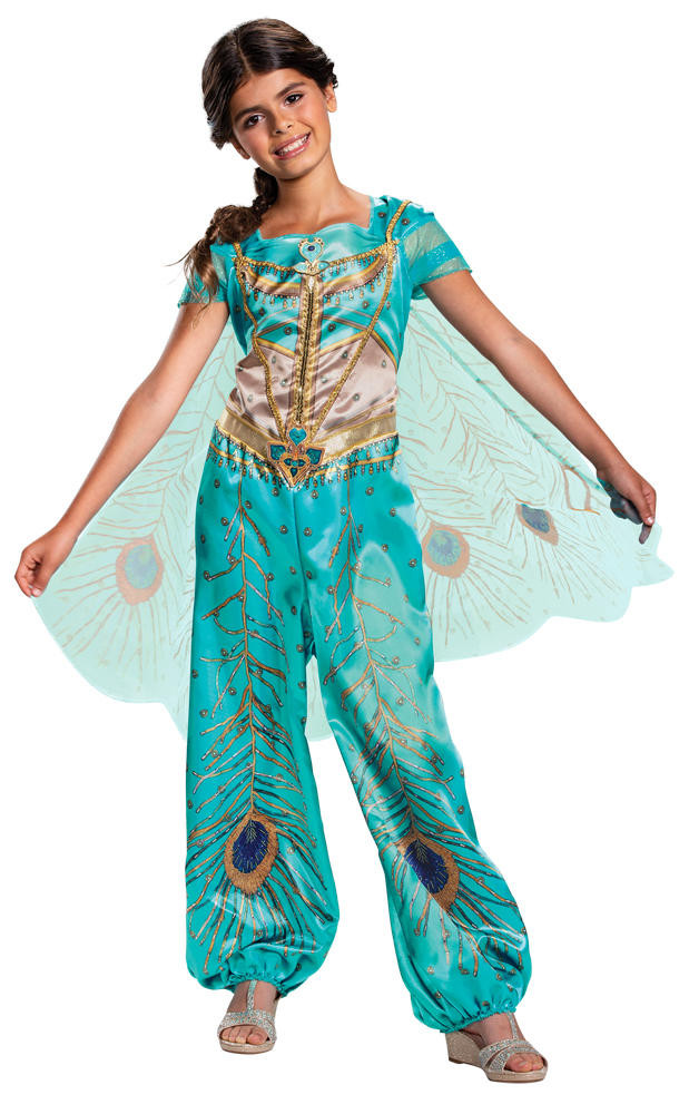 Disguise Girls Jasmine Teal Classic Costume - Aladdin Live Action