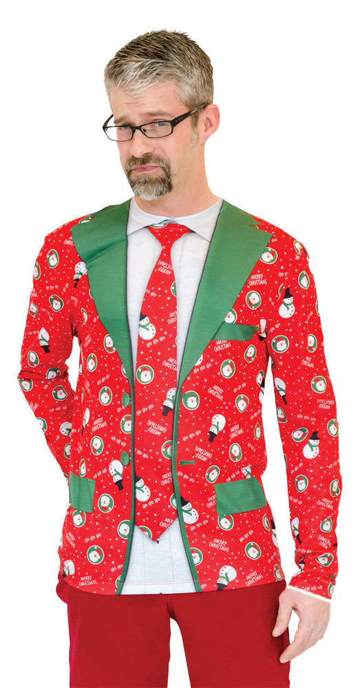 Faux Real Faux Real Mens Ugly Christmas Suit Tie