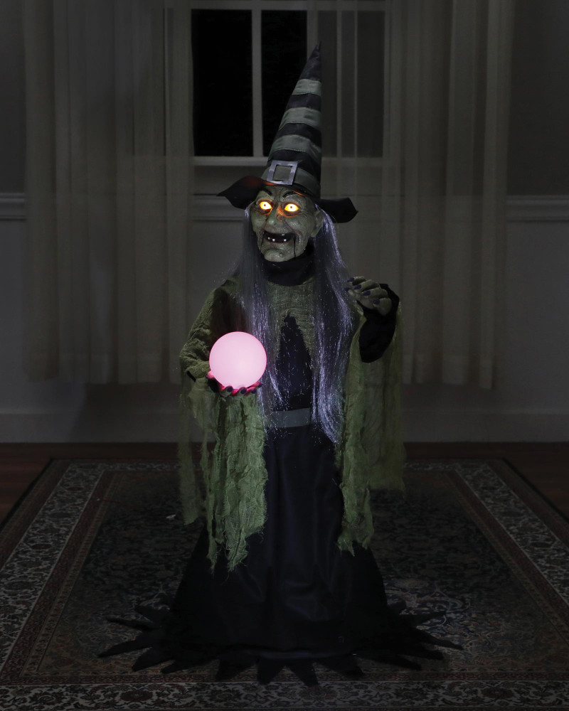 36" Fortune Teller Witch Animated Prop