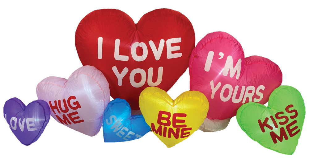 I Luv U Hearts Inflatable 6.5 ft