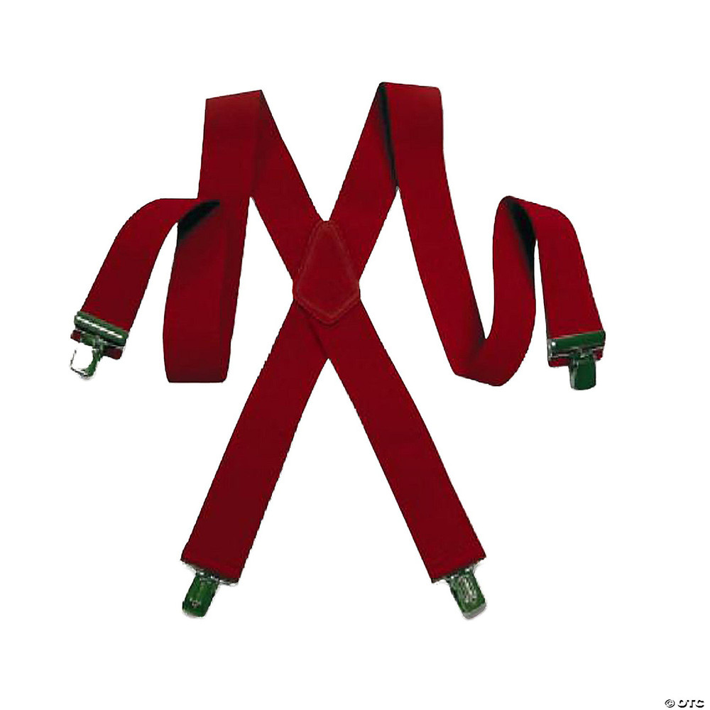 Heavy Duty Red Santa Suspenders
