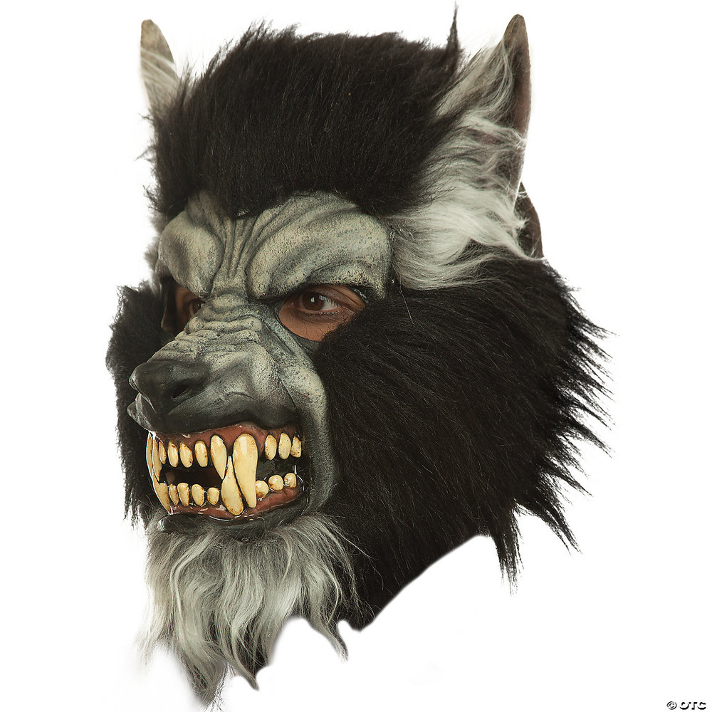 Adult's Menacing Gray Howling Werewolf Mask
