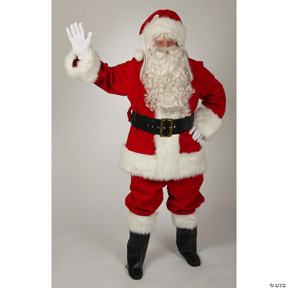 Adlt Santa Claus Regal Red Velvet Lg