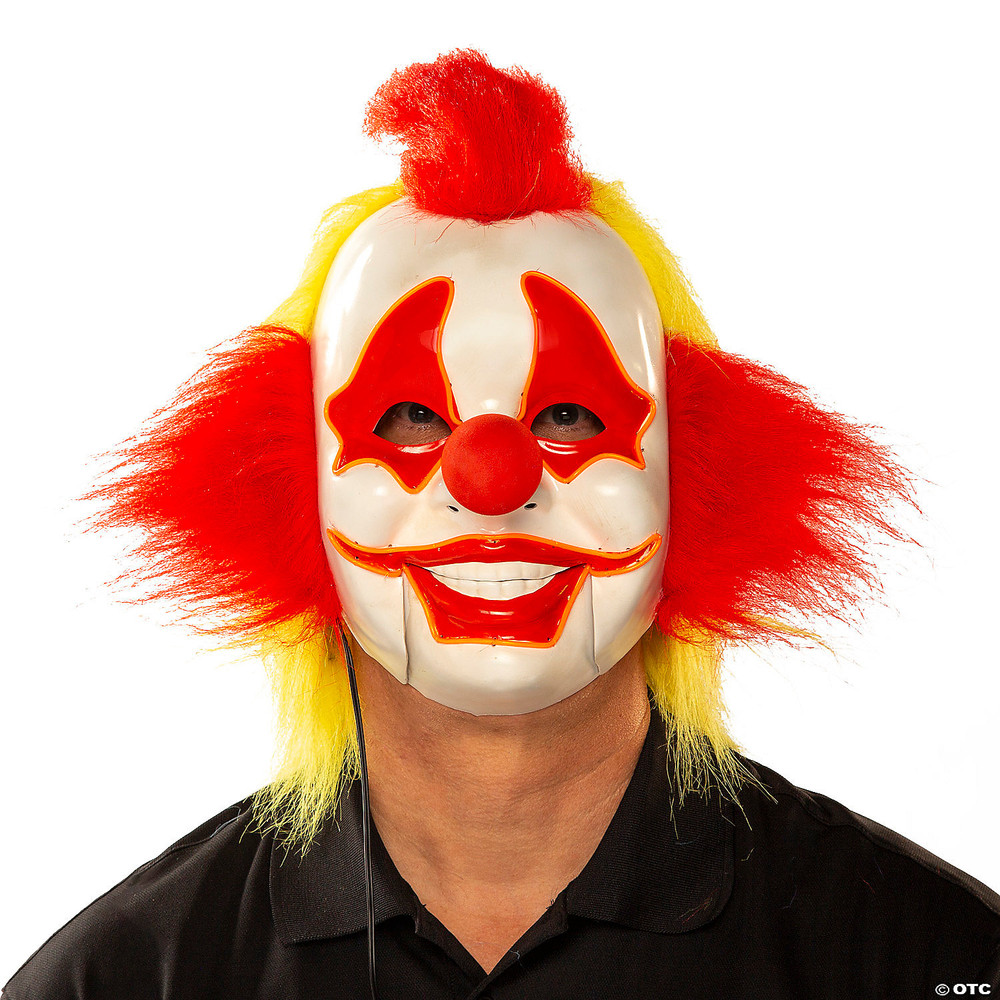 Led Moving Mouth Clown Mask Red Yellow