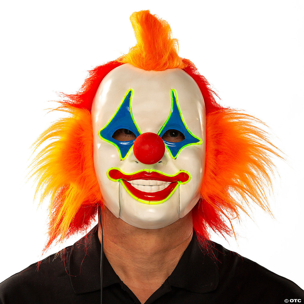 Led Moving Mouth Clown Mask Red Blue