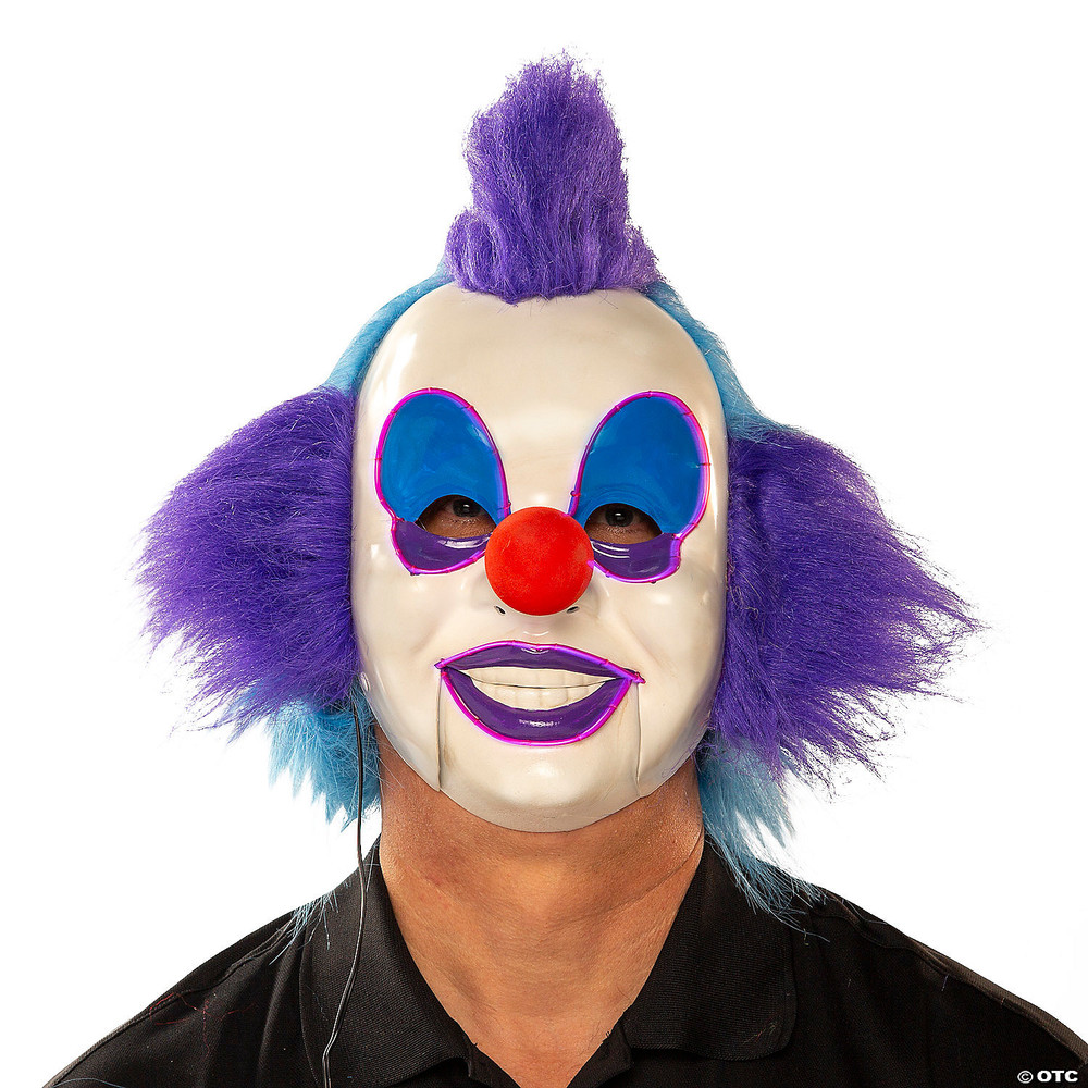 Led Moving Mouth Clown Mask Purple Blue