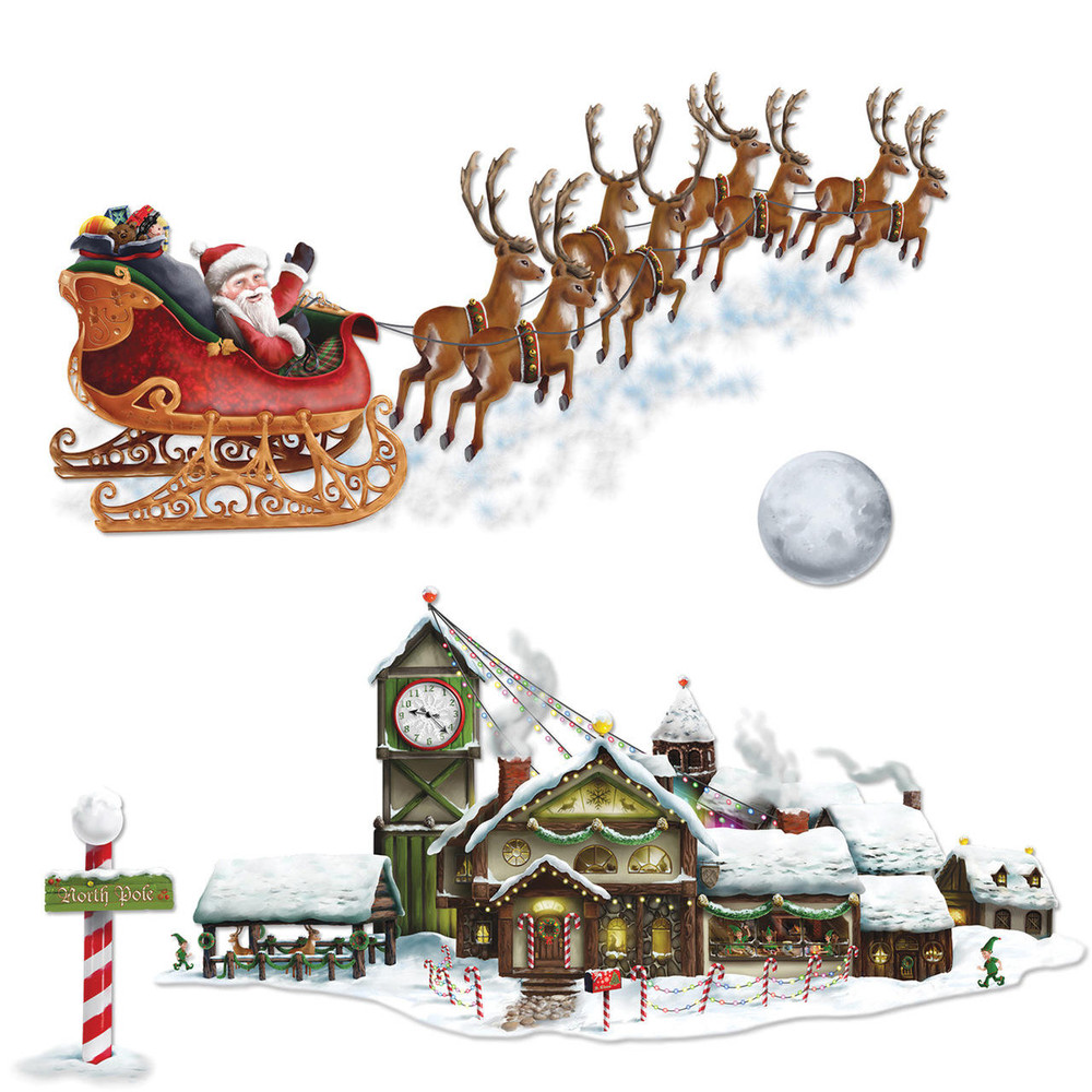 Beistle Beistle Santa Sleigh Workshop Props