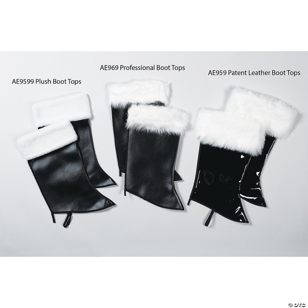 Adlt Santa Boot Tops Dlxe Plush Lg