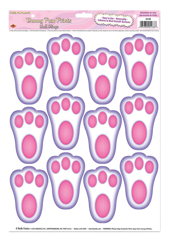 Beistle Beistle Bunny Paw Prints Peel-n-Place