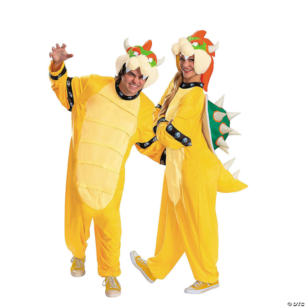 Adults Super Mario Bros. Bowser Hooded Jumpsuit Costume