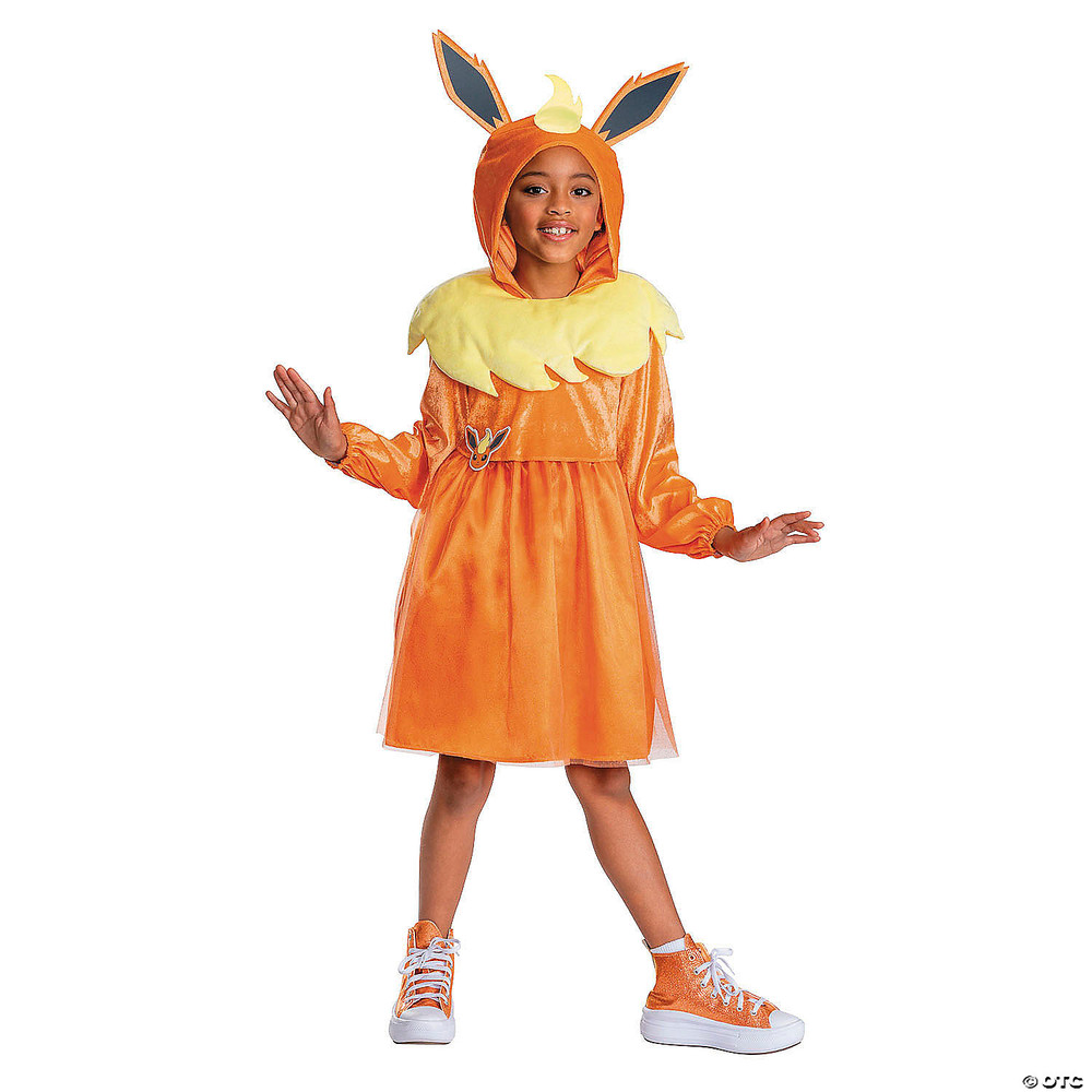 Kids Pokémon Flareon Hooded Dress Costume