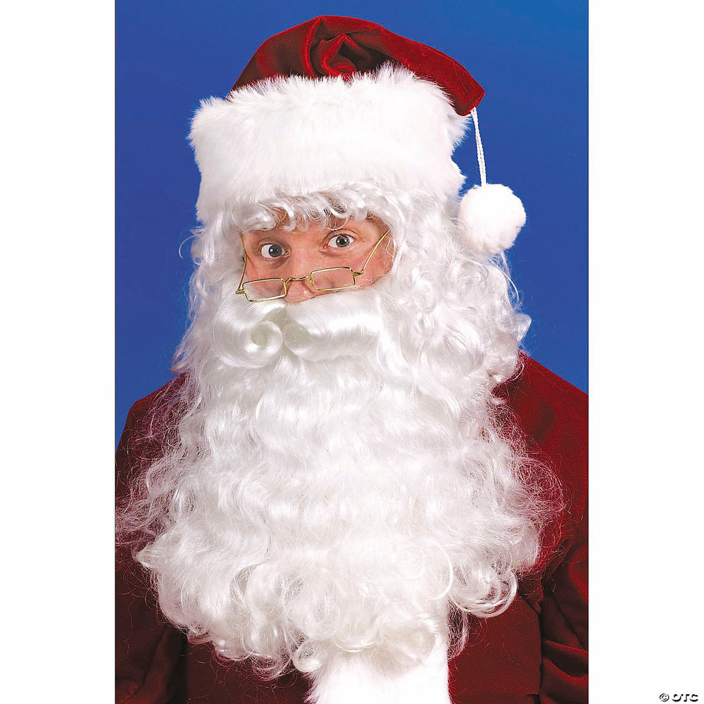 Adults Santa White Synthetic Wig & Beard Set