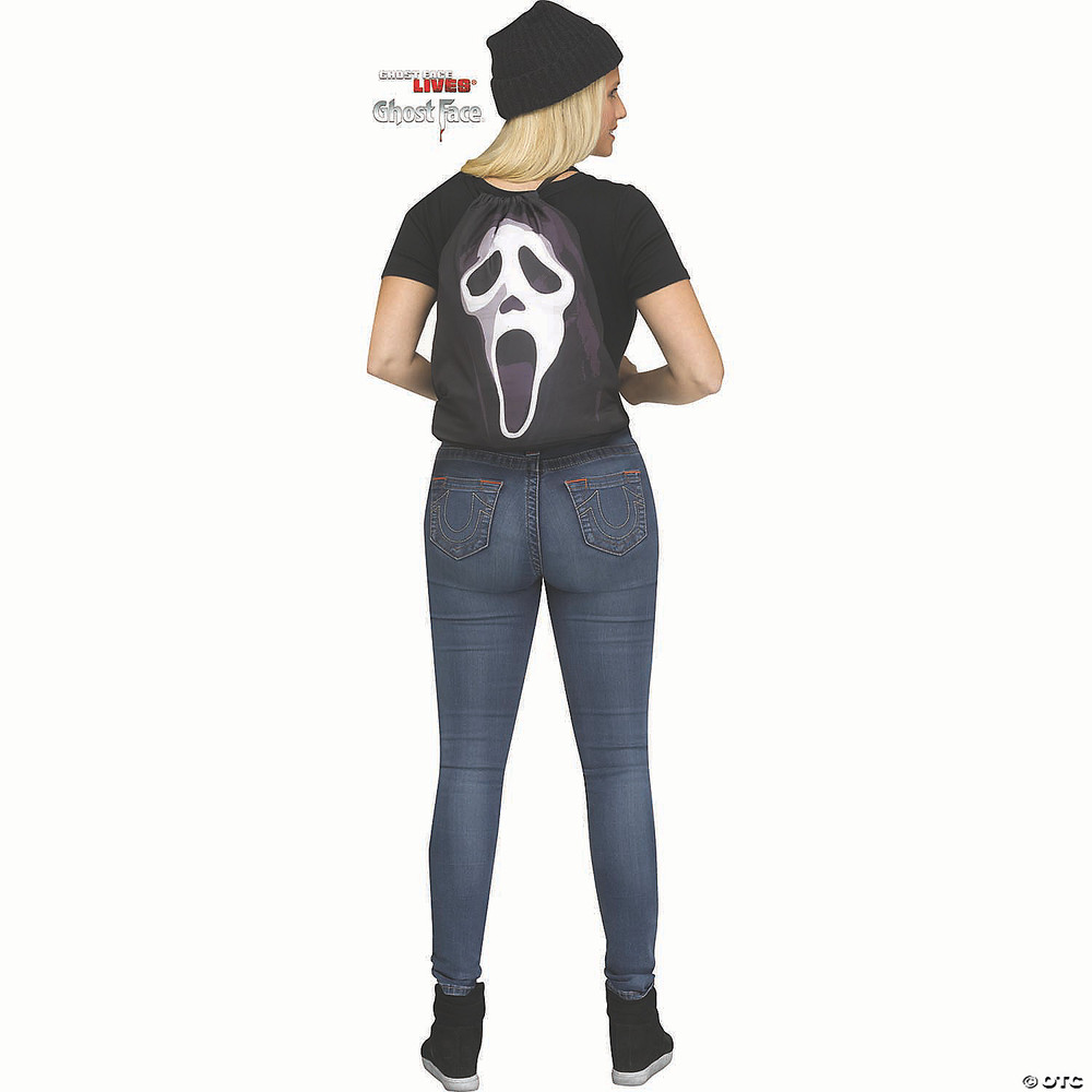 16 1/2" Scream Ghost Face Drawstring Backpack Accessory