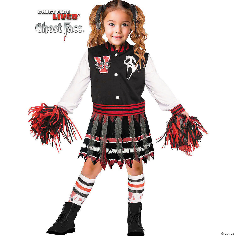 Toddler Scream Ghost Face Scream for the Team Cheerleader Costume