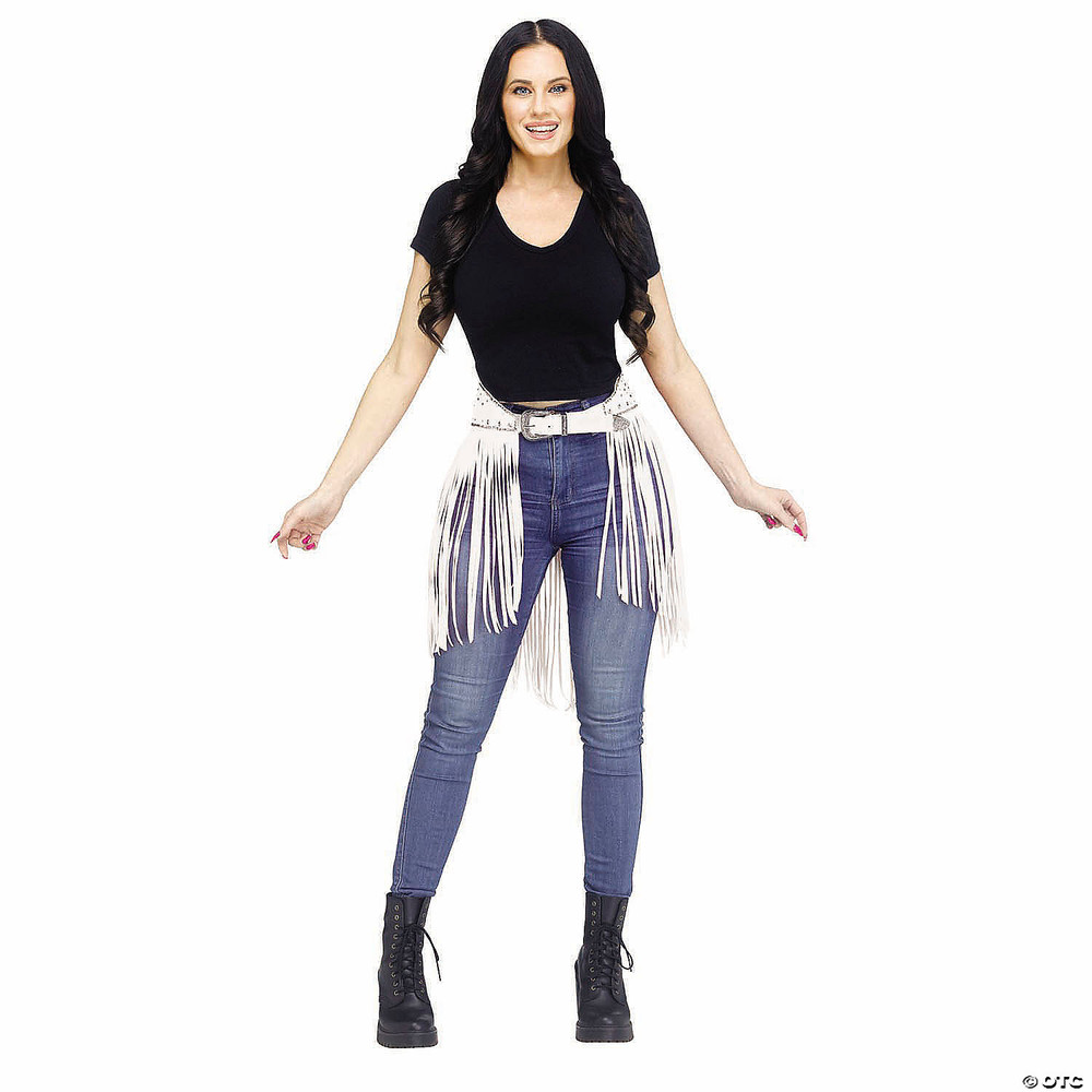 Adults White Festival Cowgirl Belt Costume Accessory