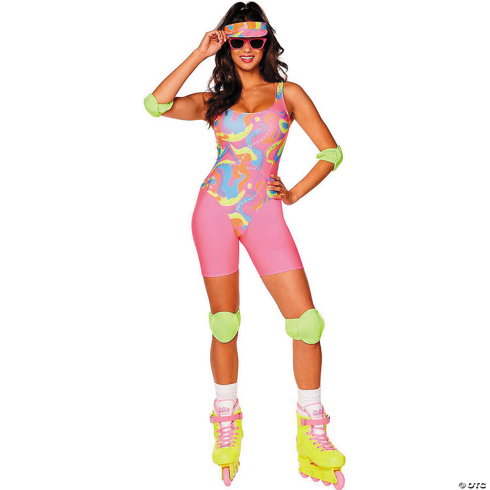 Adults Barbie Movie Pink & Yellow Skating Barbie Costume