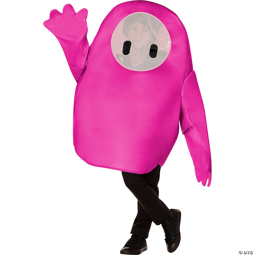 Kids Fall Guys Pink Polyester Tunic Costume - Fits up to Size 14