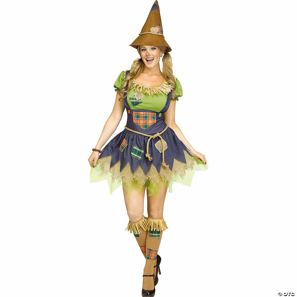 Women's Multicolor Dress Scarecrow Costume