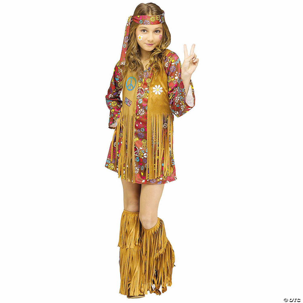 Girl's Multicolor Peace & Love Hippie Costume