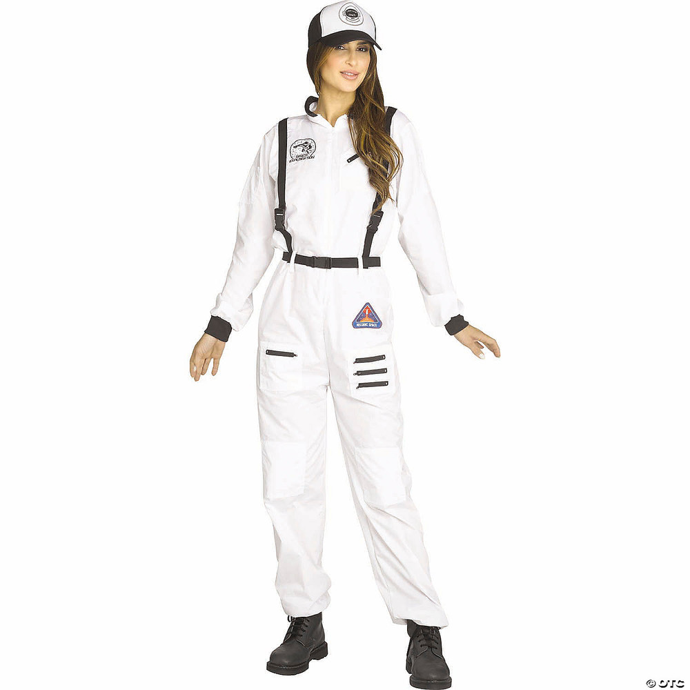 Women's Black & White Jumpsuit Astronaut Costume