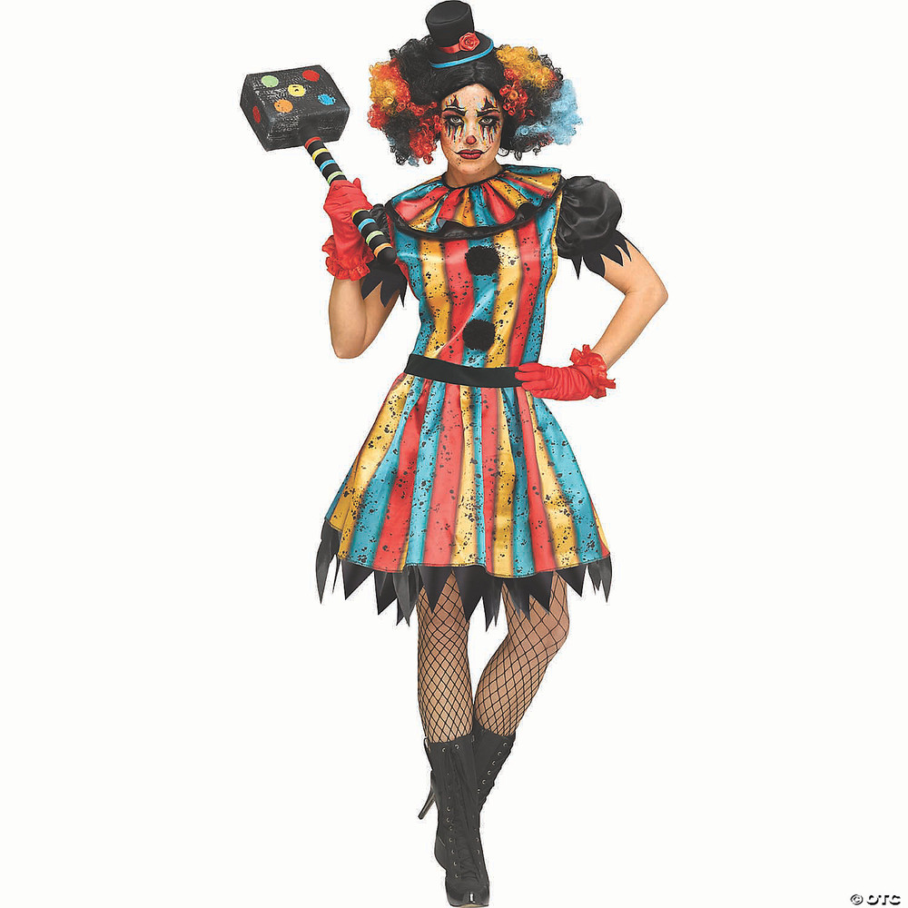 Women's Multicolored Carny Clown Costume