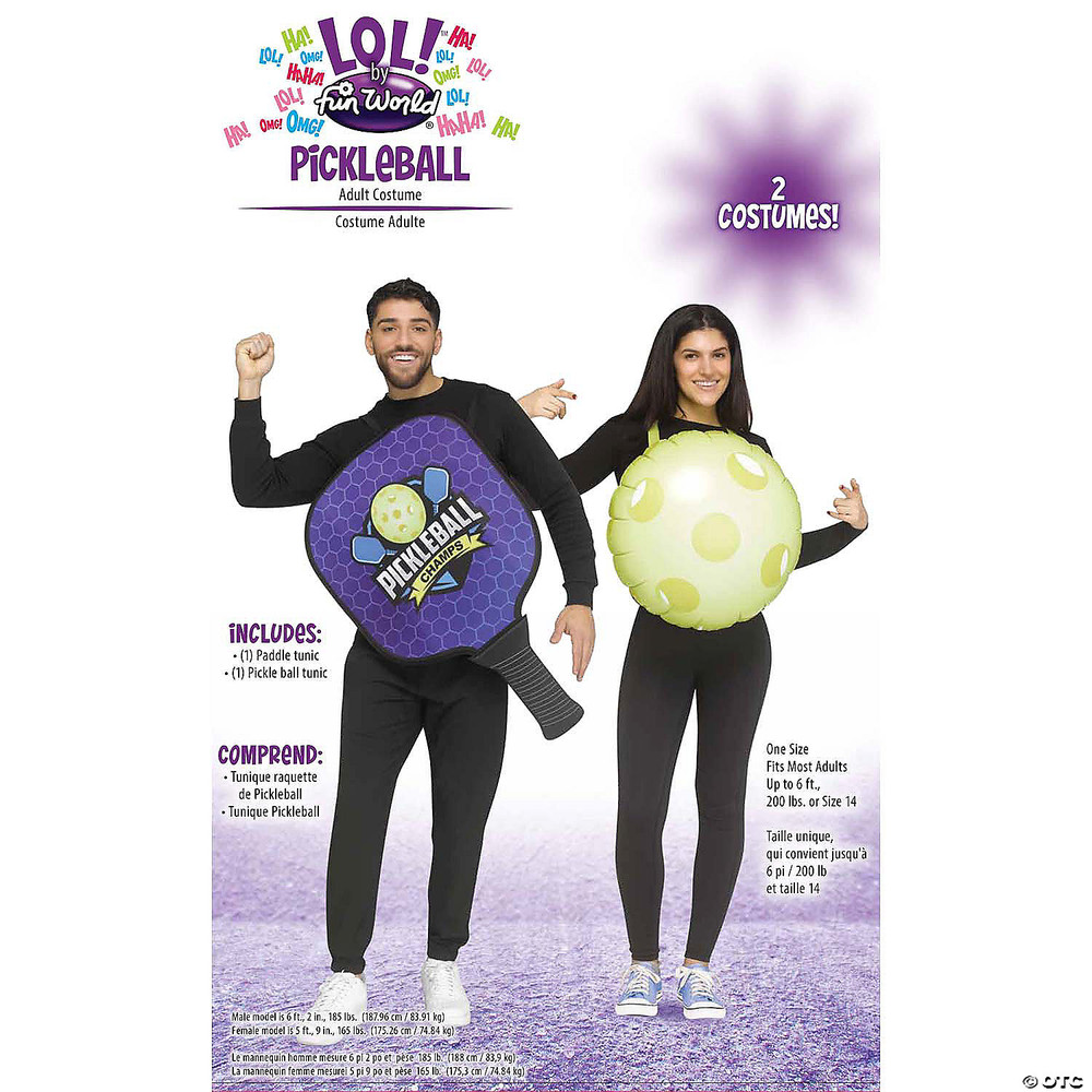Adults Pickleball Pair Paddle & Pickleball Couples Costume