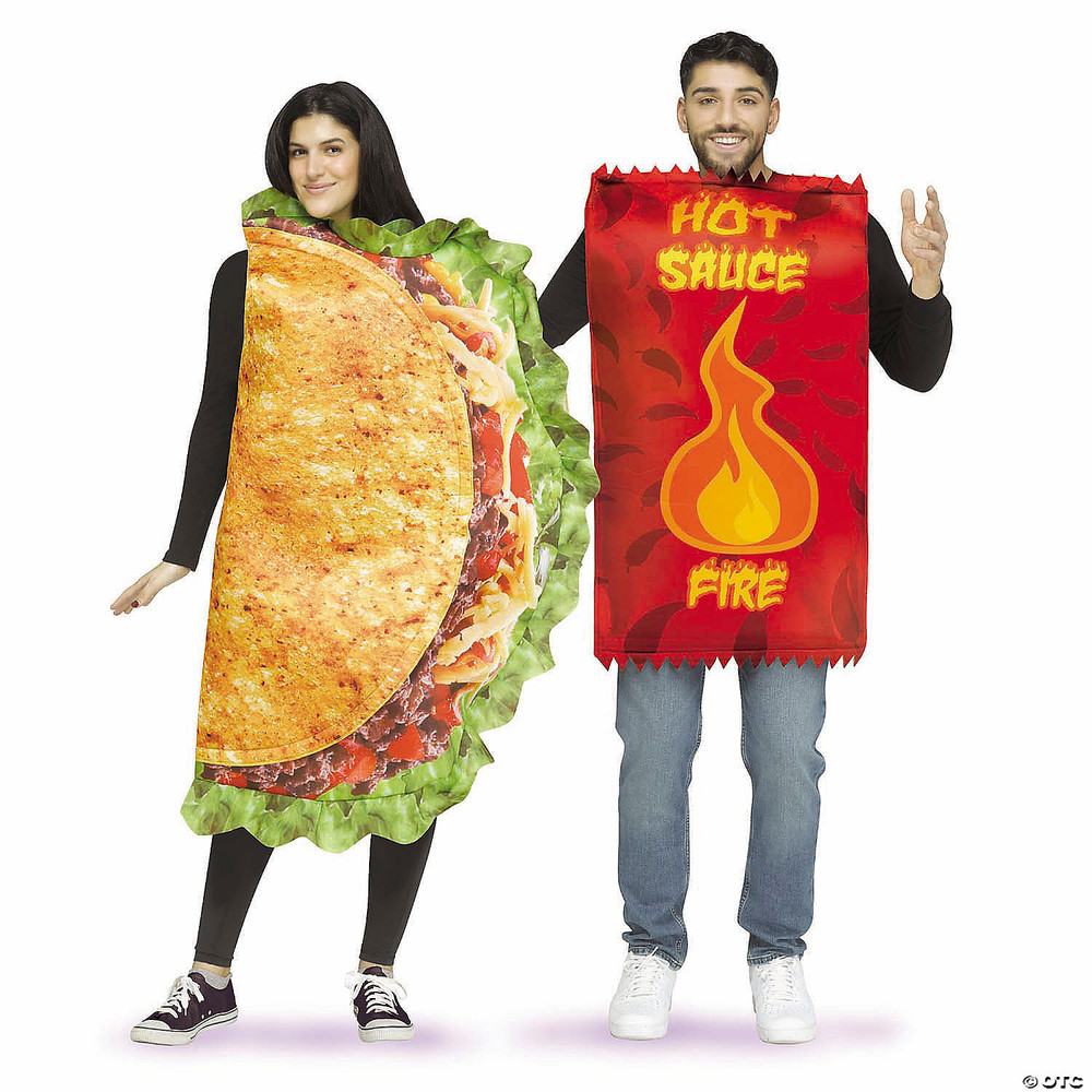 Adults Taco & Hot Sauce Couples Halloween Costume