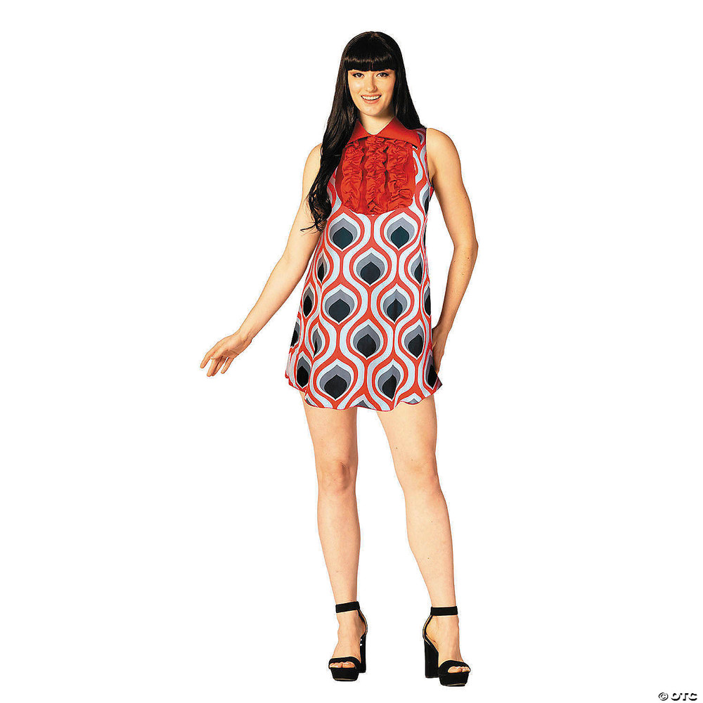 Adults Swaggertown Black & White Feather-Print Dress Costume