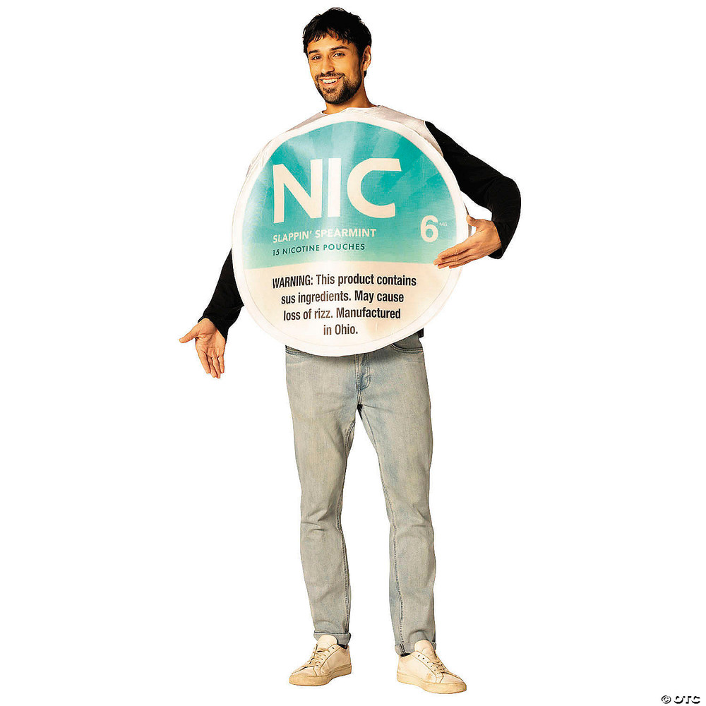 Adults Nic Slappin' Spearmint Nicotine Pouches Tunic Costume
