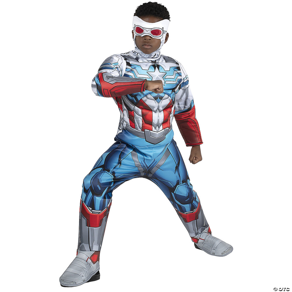 Kids Qualux Captain America Sam Wilson Costume 8-10