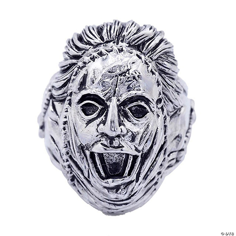 The Texas Chainsaw Massacre Leatherface Face Plated Brass Ring - Size 12