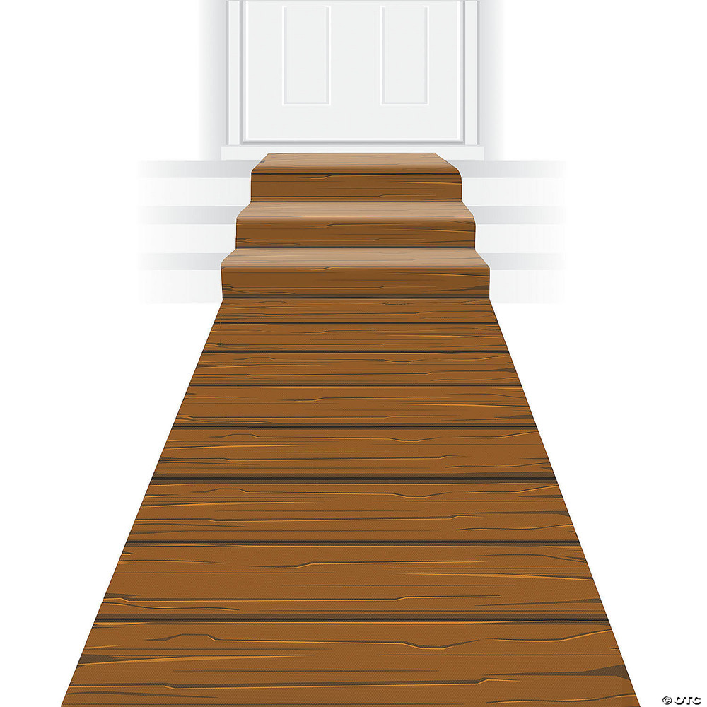 24" x 10 Ft. Wooden Plank Polyester Aisle Runner