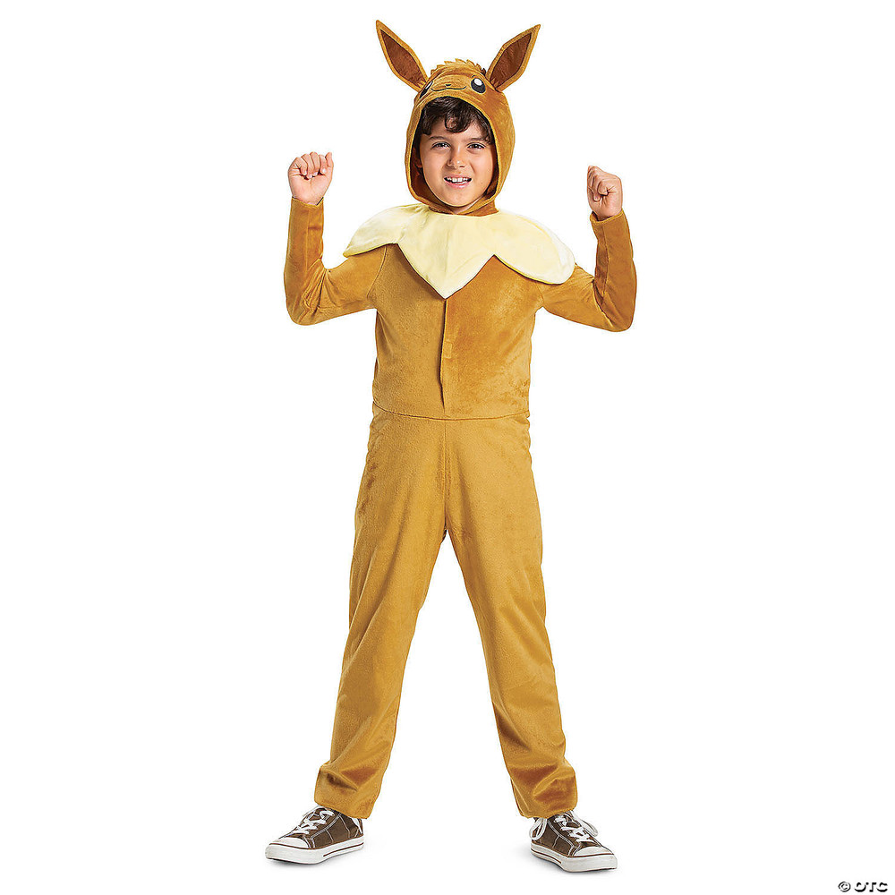Kids Classic Pokémon Eevee Hooded Jumpsuit Costume