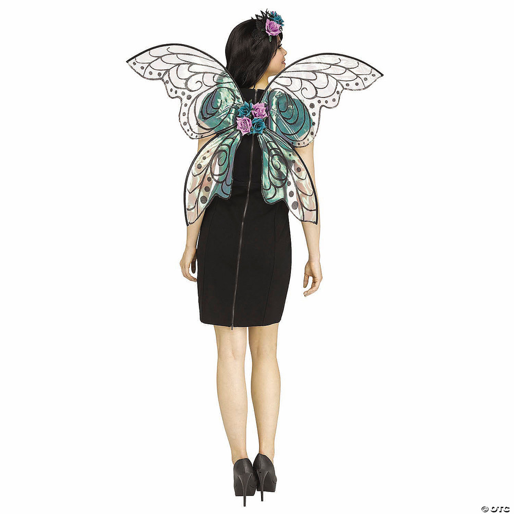 Adults Fantasy Fairy Black Glitter & Purple Sparkle Wings