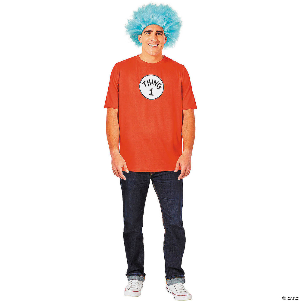 Adults Dr. Seuss Thing 1 or Thing 2 T-Shirt Costume Kit